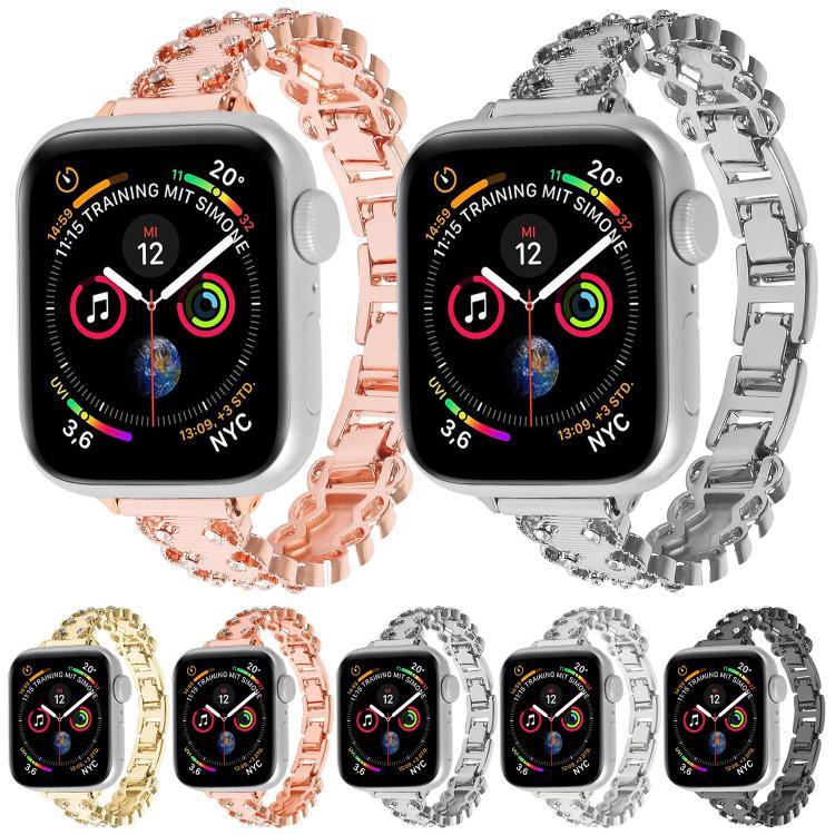 Dây đồng hồ kim loại hợp kim kim cương viền ren, Dành cho Apple Watch 46mm / 49mm / 45mm / 44mm, Dành cho Apple Watch 42mm / 41mm / 40mm / 38mm
