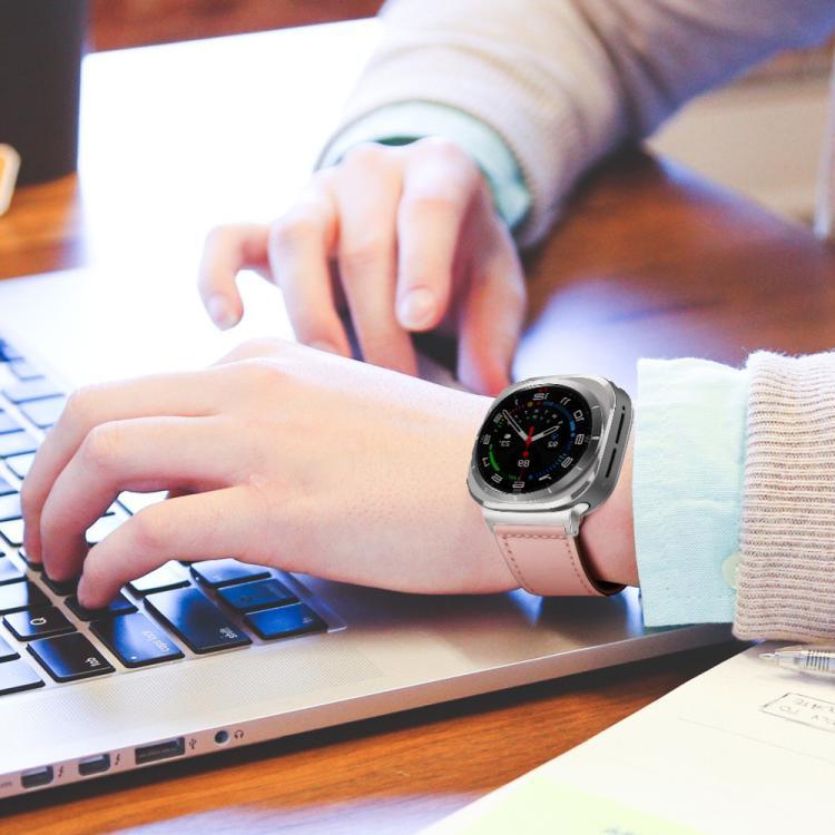 Dây đồng hồ da thật khóa cổ điển, Dành cho Samsung Galaxy Watch8 / Watch8 Classic