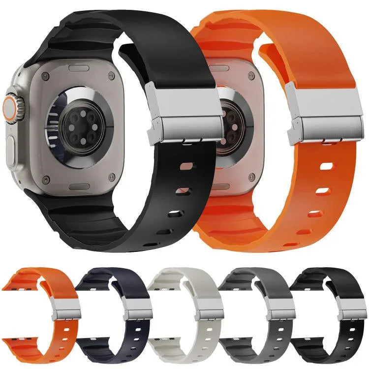 Dây đồng hồ silicone khóa từ tính, Dành cho Apple Watch 46mm / 49mm / 45mm / 44mm