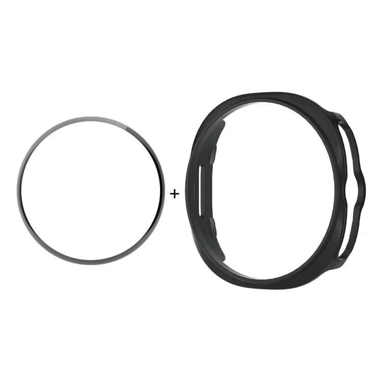 Ốp đồng hồ ENKAY Hat-Prince 2 trong 1 màu trơn PC với phim mềm PMMA bảo vệ toàn diện, Dành cho Samsung Galaxy Watch8 Classic 46mm