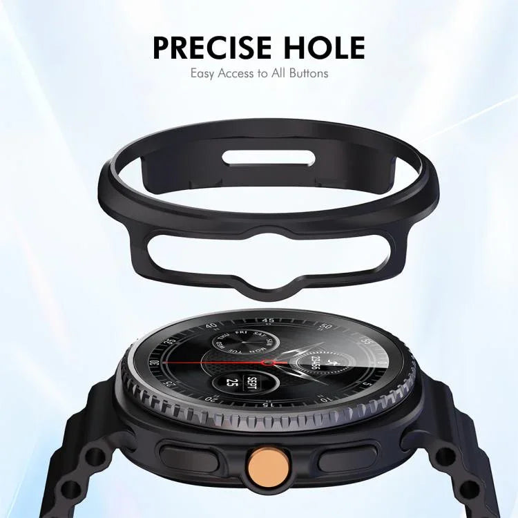 Ốp đồng hồ ENKAY Hat-Prince 2 trong 1 màu trơn PC với phim mềm PMMA bảo vệ toàn diện, Dành cho Samsung Galaxy Watch8 Classic 46mm