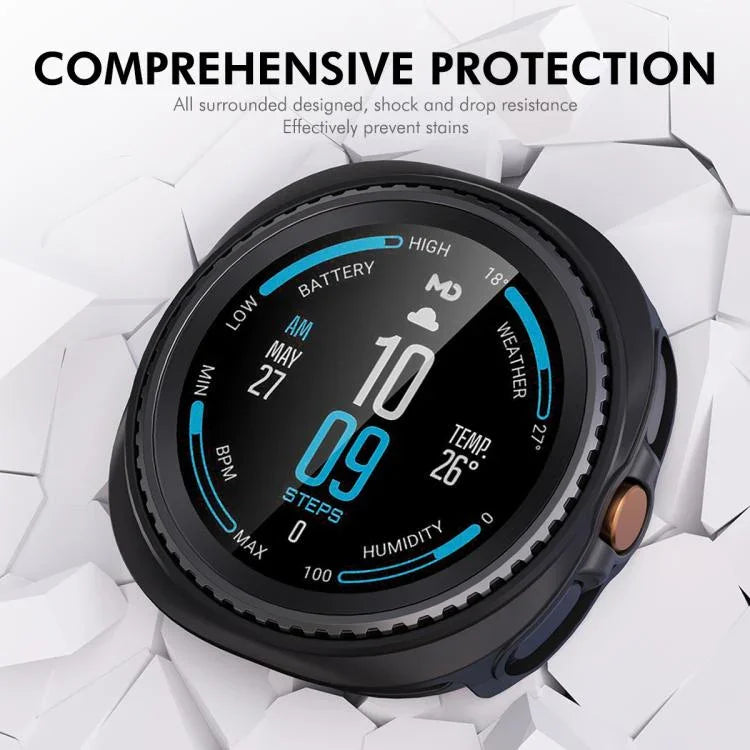 Ốp đồng hồ ENKAY Hat-Prince 2 trong 1 màu trơn PC với phim mềm PMMA bảo vệ toàn diện, Dành cho Samsung Galaxy Watch8 Classic 46mm
