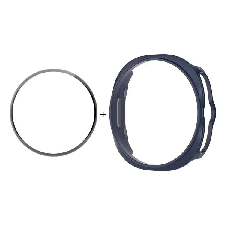 Ốp đồng hồ ENKAY Hat-Prince 2 trong 1 màu trơn PC với phim mềm PMMA bảo vệ toàn diện, Dành cho Samsung Galaxy Watch8 Classic 46mm