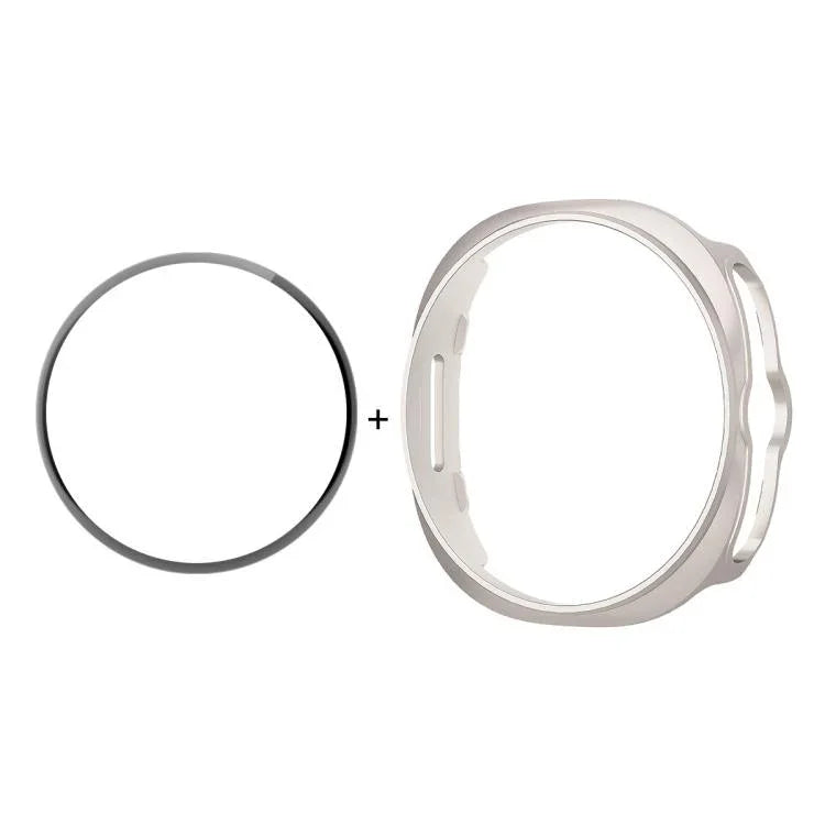 Ốp đồng hồ ENKAY Hat-Prince 2 trong 1 màu trơn PC với phim mềm PMMA bảo vệ toàn diện, Dành cho Samsung Galaxy Watch8 Classic 46mm