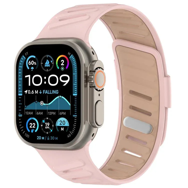Dây đồng hồ silicone hai màu thoáng khí khóa chéo, Dành cho Apple Watch 46mm / 49mm / 45mm / 44mm