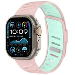 Dây đồng hồ silicone hai màu thoáng khí khóa chéo, Dành cho Apple Watch 46mm / 49mm / 45mm / 44mm