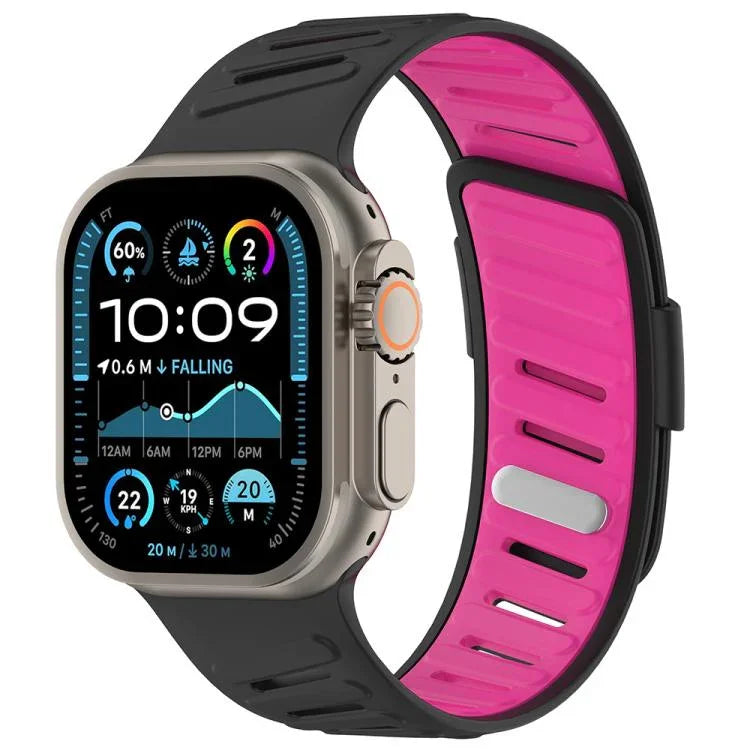 Dây đồng hồ silicone hai màu thoáng khí khóa chéo, Dành cho Apple Watch 46mm / 49mm / 45mm / 44mm