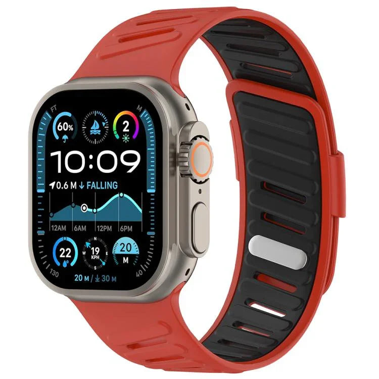 Dây đồng hồ silicone hai màu thoáng khí khóa chéo, Dành cho Apple Watch 46mm / 49mm / 45mm / 44mm