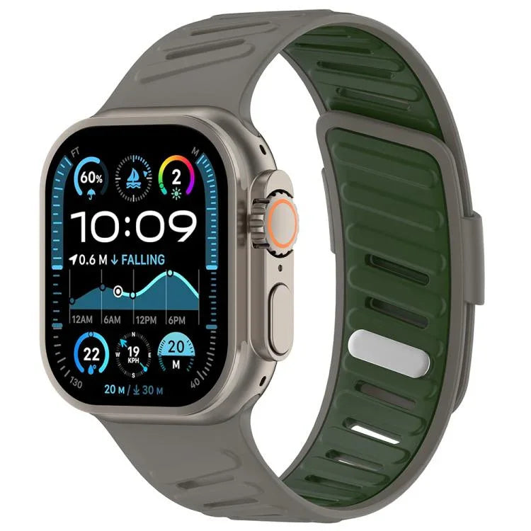 Dây đồng hồ silicone hai màu thoáng khí khóa chéo, Dành cho Apple Watch 46mm / 49mm / 45mm / 44mm