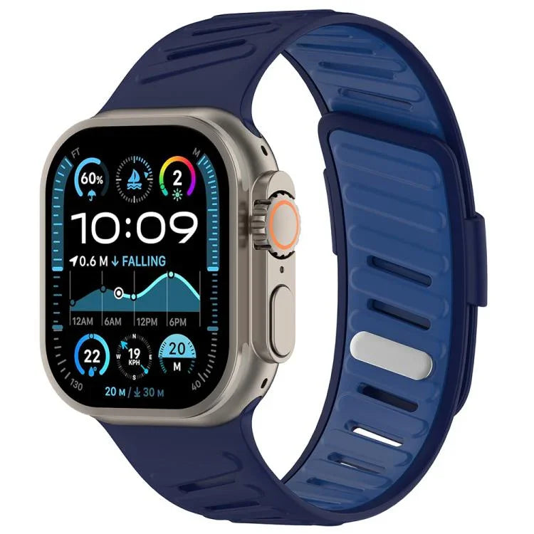 Dây đồng hồ silicone hai màu thoáng khí khóa chéo, Dành cho Apple Watch 46mm / 49mm / 45mm / 44mm