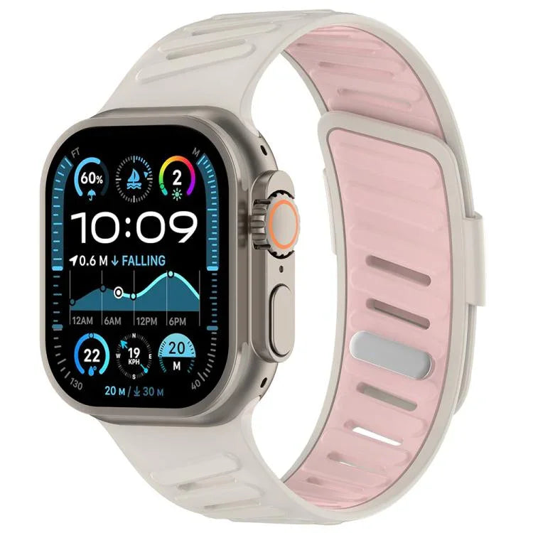 Dây đồng hồ silicone hai màu thoáng khí khóa chéo, Dành cho Apple Watch 46mm / 49mm / 45mm / 44mm