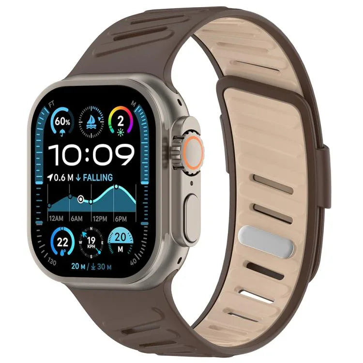 Dây đồng hồ silicone hai màu thoáng khí khóa chéo, Dành cho Apple Watch 46mm / 49mm / 45mm / 44mm