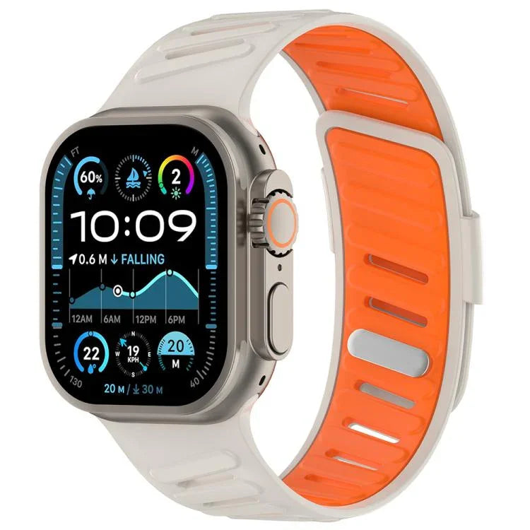 Dây đồng hồ silicone hai màu thoáng khí khóa chéo, Dành cho Apple Watch 46mm / 49mm / 45mm / 44mm