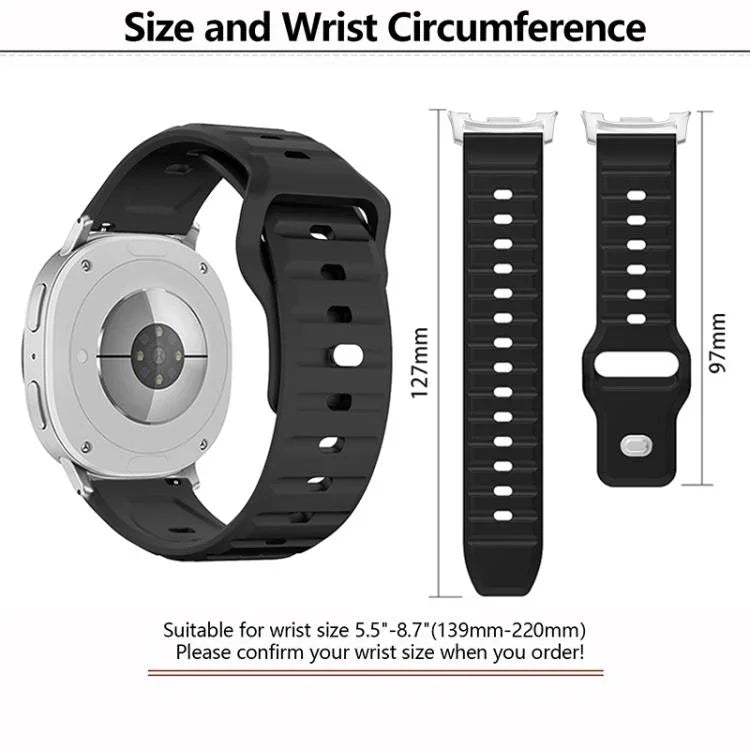 Dây Đeo Đồng Hồ Silicone Khóa Đinh Hình Sóng, Cho Samsung Galaxy Watch8 / Watch8 Classic