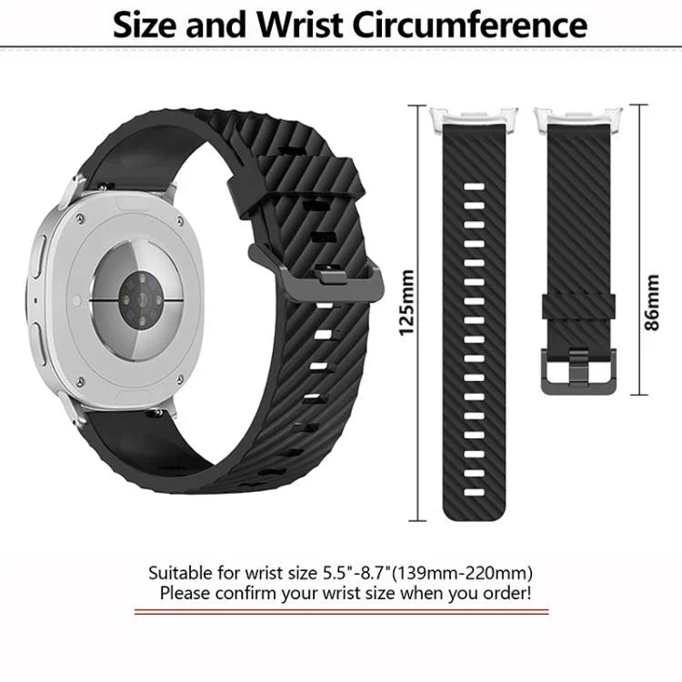 Dây Đeo Đồng Hồ Silicone Khóa Đen Màu Vân Thông, Cho Samsung Galaxy Watch8 / Watch8 Classic