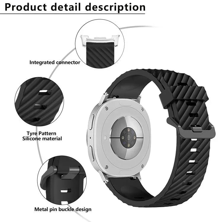 Dây Đeo Đồng Hồ Silicone Khóa Đen Màu Vân Thông, Cho Samsung Galaxy Watch8 / Watch8 Classic