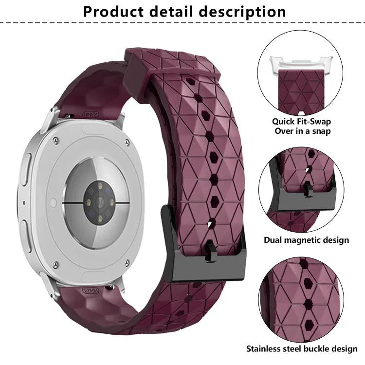 Dây Đeo Đồng Hồ Silicone Màu Đơn Vân Bóng Đá, Cho Samsung Galaxy Watch8 / Watch8 Classic
