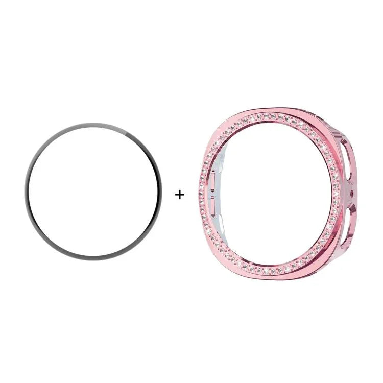 Ốp Đồng Hồ PC Kim Cương ENKAY Hat-Prince Kèm Miếng Dán Mềm PMMA Bao Phủ Toàn Diện, Cho Samsung Galaxy Watch8 44mm, Cho Samsung Galaxy Watch8 40mm