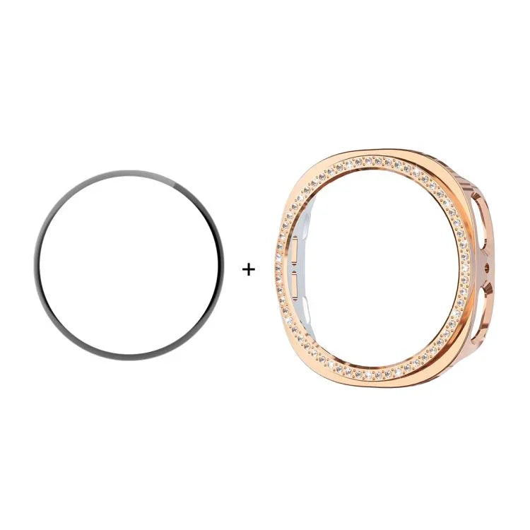 Ốp Đồng Hồ PC Kim Cương ENKAY Hat-Prince Kèm Miếng Dán Mềm PMMA Bao Phủ Toàn Diện, Cho Samsung Galaxy Watch8 44mm, Cho Samsung Galaxy Watch8 40mm