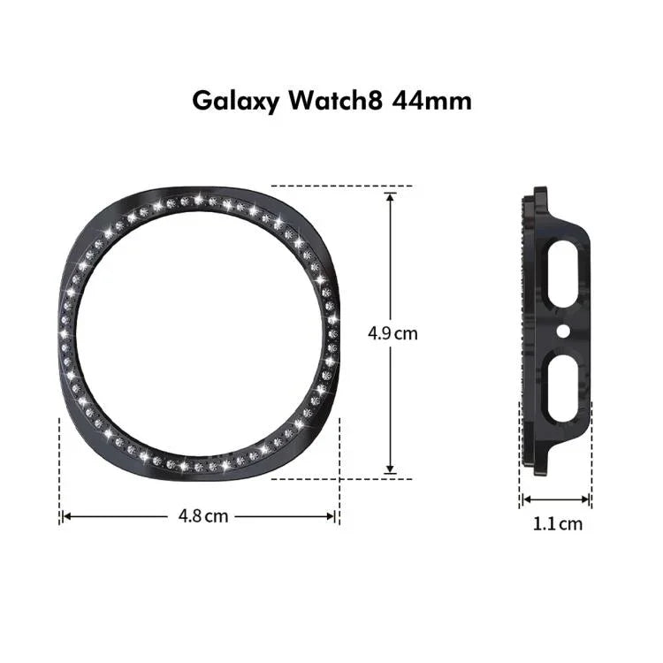Ốp Đồng Hồ PC Kim Cương ENKAY Hat-Prince Kèm Miếng Dán Mềm PMMA Bao Phủ Toàn Diện, Cho Samsung Galaxy Watch8 44mm, Cho Samsung Galaxy Watch8 40mm