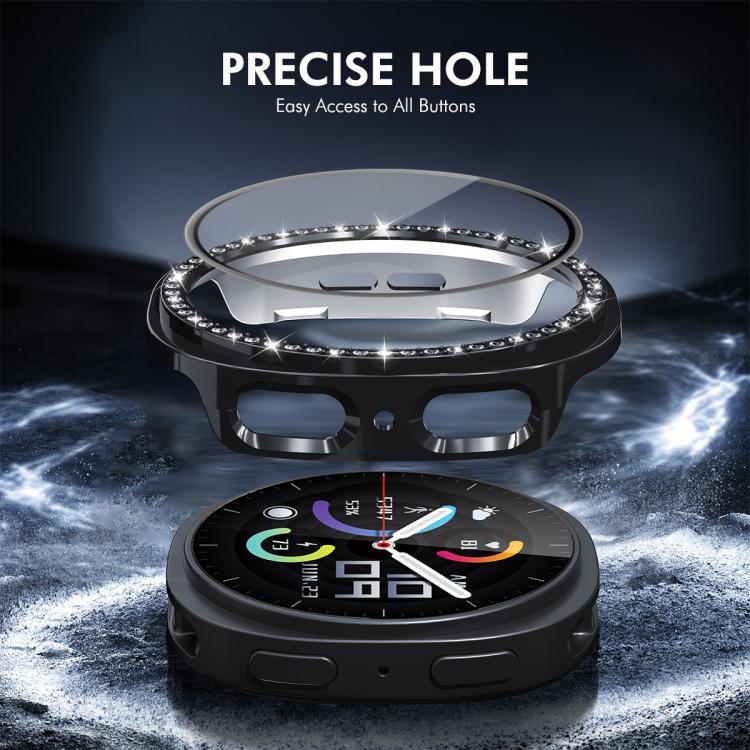 Ốp Đồng Hồ PC Kim Cương ENKAY Hat-Prince Kèm Miếng Dán Mềm PMMA Bao Phủ Toàn Diện, Cho Samsung Galaxy Watch8 44mm, Cho Samsung Galaxy Watch8 40mm