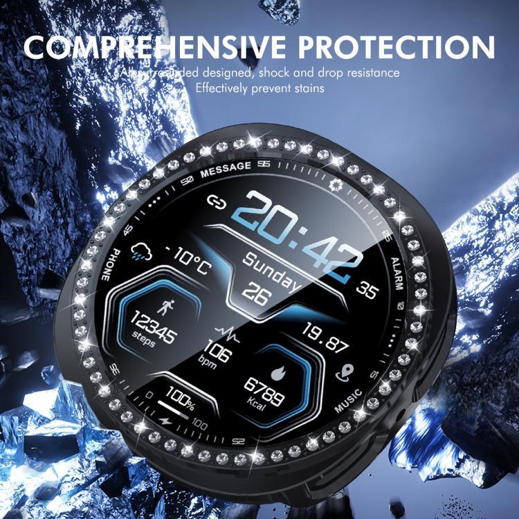 Ốp Đồng Hồ PC Kim Cương ENKAY Hat-Prince Kèm Miếng Dán Mềm PMMA Bao Phủ Toàn Diện, Cho Samsung Galaxy Watch8 44mm, Cho Samsung Galaxy Watch8 40mm