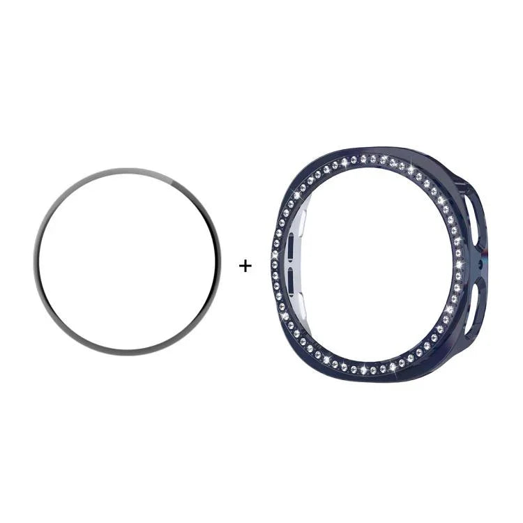 Ốp Đồng Hồ PC Kim Cương ENKAY Hat-Prince Kèm Miếng Dán Mềm PMMA Bao Phủ Toàn Diện, Cho Samsung Galaxy Watch8 44mm, Cho Samsung Galaxy Watch8 40mm