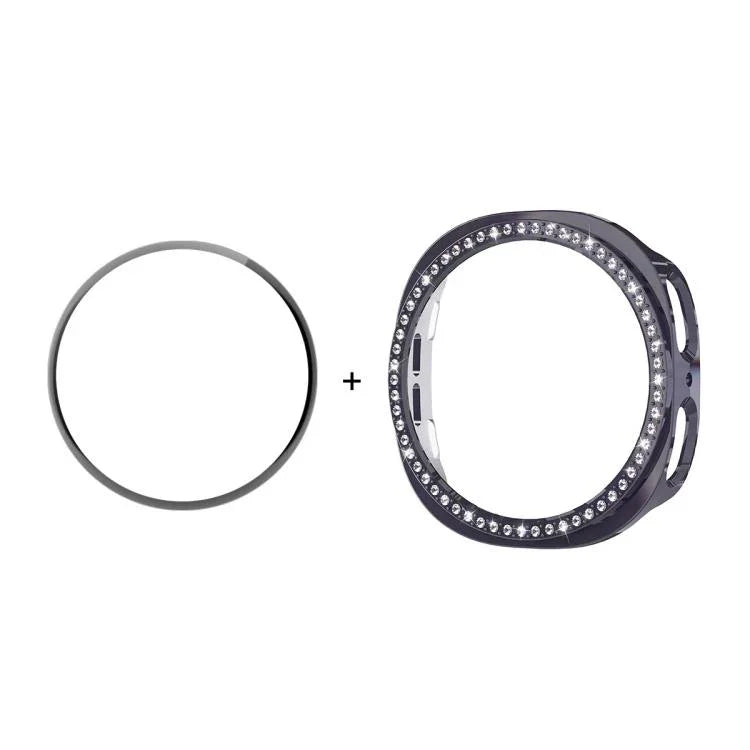 Ốp Đồng Hồ PC Kim Cương ENKAY Hat-Prince Kèm Miếng Dán Mềm PMMA Bao Phủ Toàn Diện, Cho Samsung Galaxy Watch8 44mm, Cho Samsung Galaxy Watch8 40mm