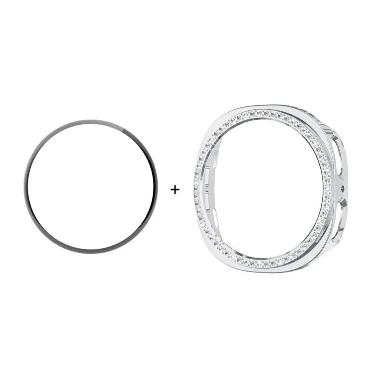 Ốp Đồng Hồ PC Kim Cương ENKAY Hat-Prince Kèm Miếng Dán Mềm PMMA Bao Phủ Toàn Diện, Cho Samsung Galaxy Watch8 44mm, Cho Samsung Galaxy Watch8 40mm