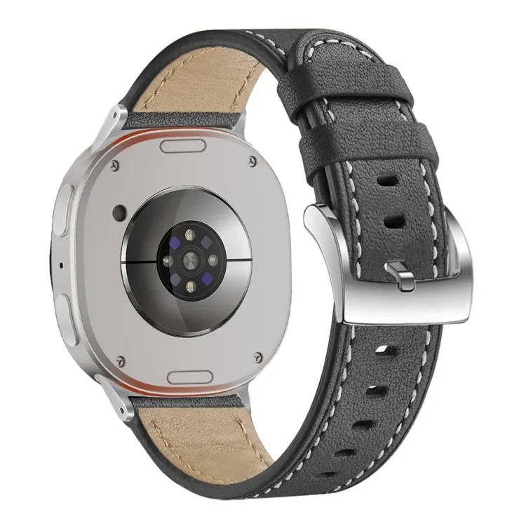 Dây đồng hồ da khóa vuông đuôi tròn, Dành cho Samsung Galaxy Watch8 / Watch8 Classic