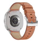 Dây đồng hồ da khóa vuông đuôi tròn, Dành cho Samsung Galaxy Watch8 / Watch8 Classic