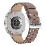 Dây đồng hồ da khóa vuông đuôi tròn, Dành cho Samsung Galaxy Watch8 / Watch8 Classic