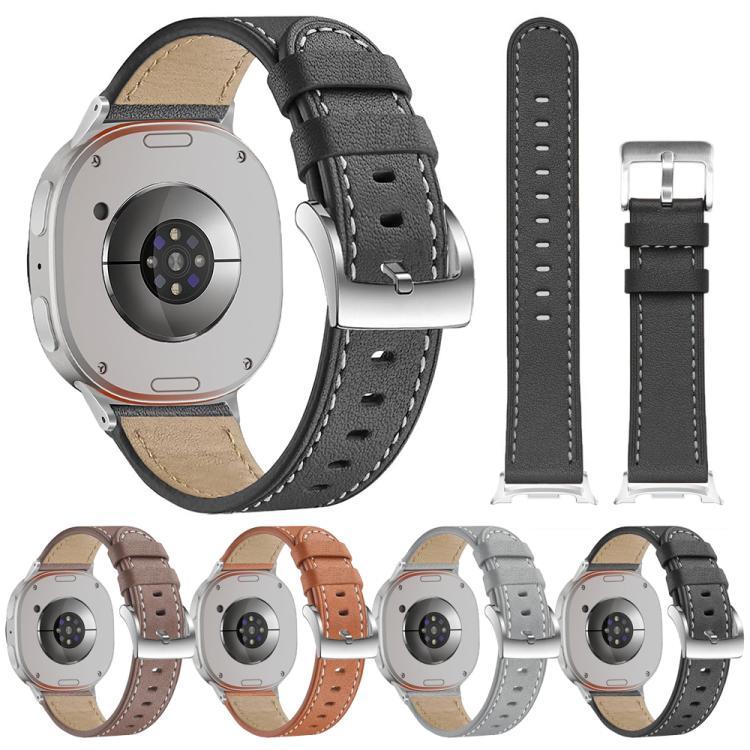 Dây đồng hồ da khóa vuông đuôi tròn, Dành cho Samsung Galaxy Watch8 / Watch8 Classic