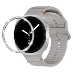 Dây đồng hồ silicone khóa màu thêu họa tiết sóng và viền kim cương, dành cho Samsung Galaxy Watch8 44mm, Samsung Galaxy Watch8 40mm