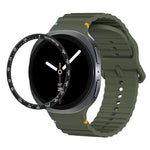 Dây đồng hồ silicone khóa màu thêu họa tiết sóng và viền tốc độ, dành cho Samsung Galaxy Watch8 44mm, Samsung Galaxy Watch8 40mm