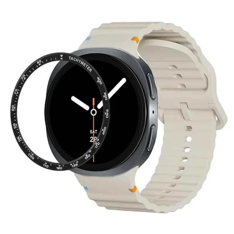 Dây đồng hồ silicone khóa màu thêu họa tiết sóng và viền tốc độ, dành cho Samsung Galaxy Watch8 44mm, Samsung Galaxy Watch8 40mm
