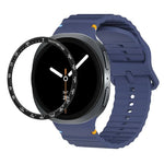 Dây đồng hồ silicone khóa màu thêu họa tiết sóng và viền tốc độ, dành cho Samsung Galaxy Watch8 44mm, Samsung Galaxy Watch8 40mm