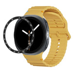 Dây đồng hồ silicone khóa màu thêu họa tiết sóng và viền tốc độ, dành cho Samsung Galaxy Watch8 44mm, Samsung Galaxy Watch8 40mm