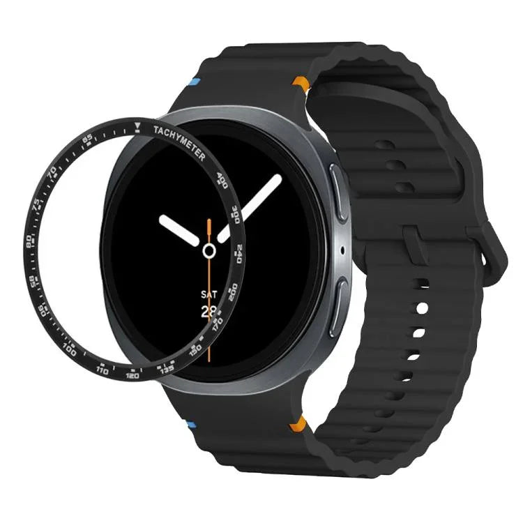 Dây đồng hồ silicone khóa màu thêu họa tiết sóng và viền tốc độ, dành cho Samsung Galaxy Watch8 44mm, Samsung Galaxy Watch8 40mm