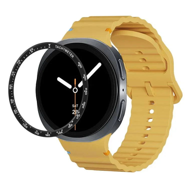 Dây đồng hồ silicone khóa màu thêu họa tiết sóng và viền tốc độ, dành cho Samsung Galaxy Watch8 44mm, Samsung Galaxy Watch8 40mm