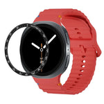 Dây đồng hồ silicone khóa màu thêu họa tiết sóng và viền tốc độ, dành cho Samsung Galaxy Watch8 44mm, Samsung Galaxy Watch8 40mm