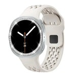 Dây đồng hồ silicone khóa ngược màu đen và viền kim cương, dành cho Samsung Galaxy Watch8 44mm, Samsung Galaxy Watch8 40mm