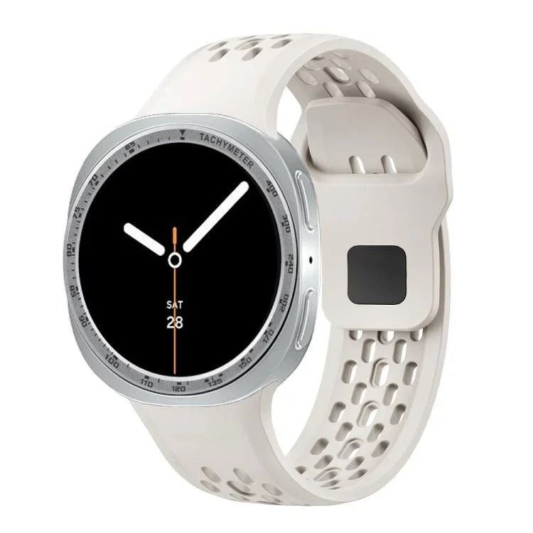 Dây đồng hồ silicone khóa ngược màu đen và viền tốc độ, dành cho Samsung Galaxy Watch8 44mm, Samsung Galaxy Watch8 40mm
