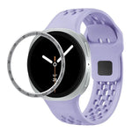 Dây đồng hồ silicone khóa ngược màu đen và viền tốc độ, dành cho Samsung Galaxy Watch8 44mm, Samsung Galaxy Watch8 40mm