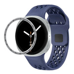 Dây đồng hồ silicone khóa ngược màu đen và viền tốc độ, dành cho Samsung Galaxy Watch8 44mm, Samsung Galaxy Watch8 40mm