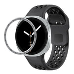 Dây đồng hồ silicone khóa ngược màu đen và viền tốc độ, dành cho Samsung Galaxy Watch8 44mm, Samsung Galaxy Watch8 40mm