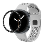 Dây đồng hồ silicone khóa ngược màu đen và viền tốc độ, dành cho Samsung Galaxy Watch8 44mm, Samsung Galaxy Watch8 40mm