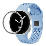 Dây đồng hồ silicone khóa ngược màu đen và viền tốc độ, dành cho Samsung Galaxy Watch8 44mm, Samsung Galaxy Watch8 40mm