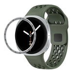 Dây đồng hồ silicone khóa ngược màu đen và viền tốc độ, dành cho Samsung Galaxy Watch8 44mm, Samsung Galaxy Watch8 40mm