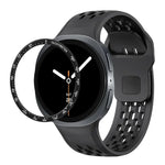 Dây đồng hồ silicone khóa ngược màu đen và viền tốc độ, dành cho Samsung Galaxy Watch8 44mm, Samsung Galaxy Watch8 40mm